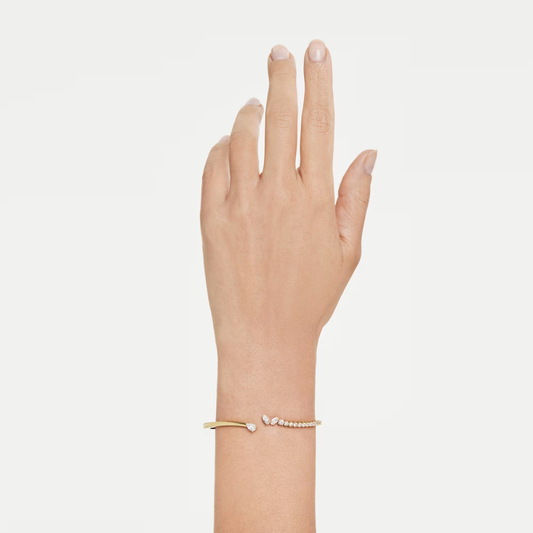 Bracelete Swarovski Mesmera Combinação de lapidações, Branca, Acabamento em ouro de 18 quilates