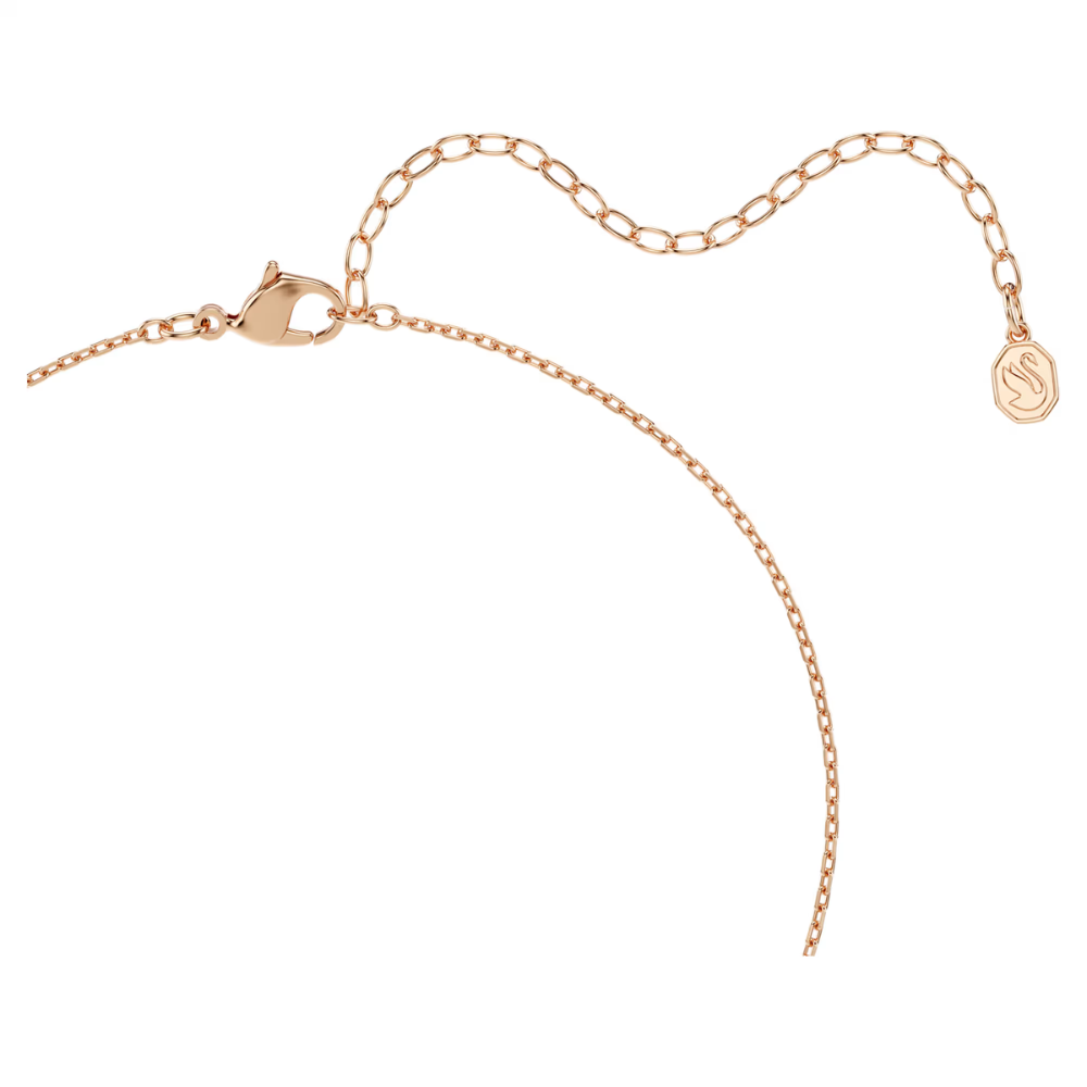 Pingente Swarovski Swan Combinação de lapidações, Cisne, Preto, Acabamento em ouro rosa de 18 quilates
