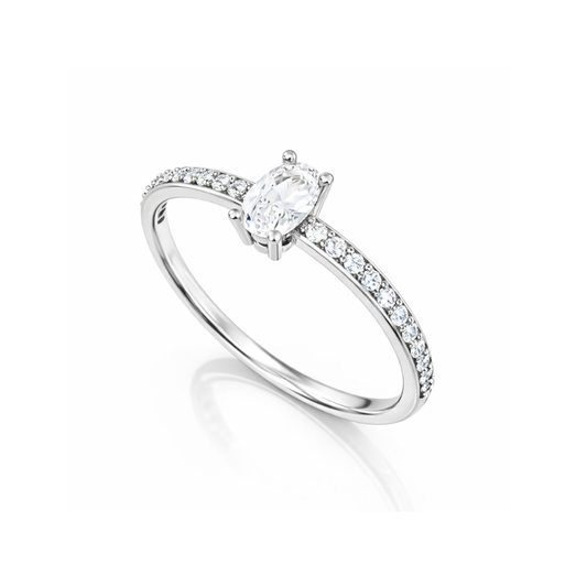 ANEL EM OURO COM DIAMANTES DE LABORATORIO