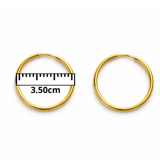 ARGOLA EM PRATA 925 - 3.50 CM