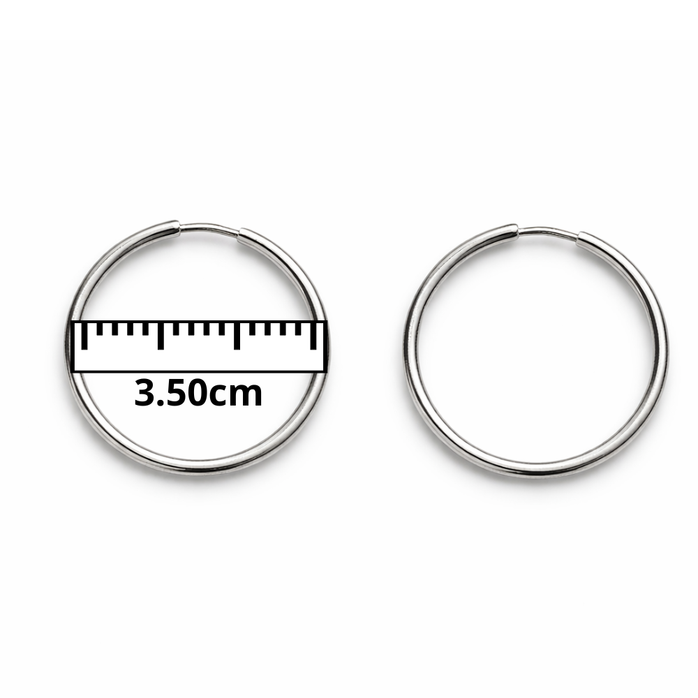 ARGOLA EM PRATA 925 - 3.50CM