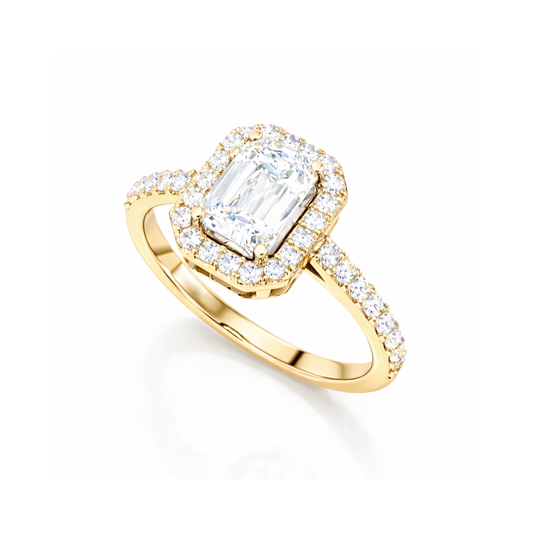 ANEL EM OURO COM DIAMANTES DE LABORATORIO