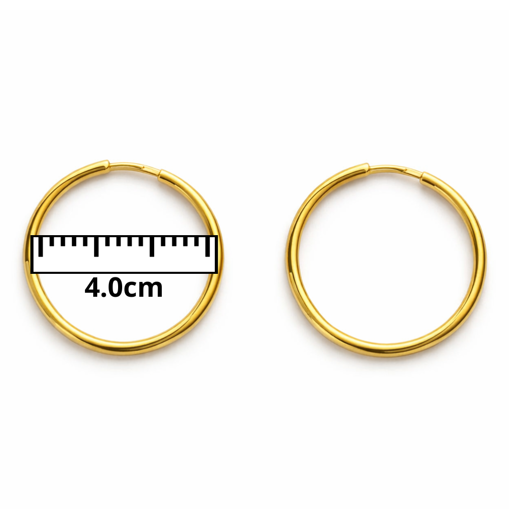 ARGOLA EM PRATA 925 - 4.0 CM