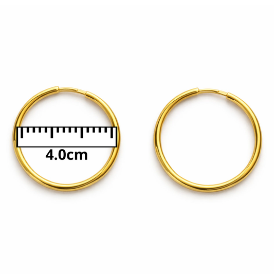 ARGOLA EM PRATA 925 - 4.0 CM