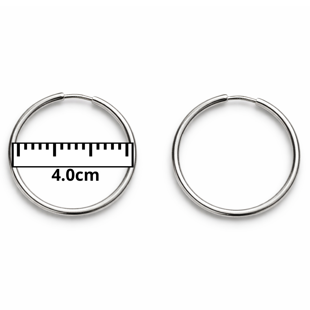 ARGOLA EM PRATA 925 - 4.0 CM