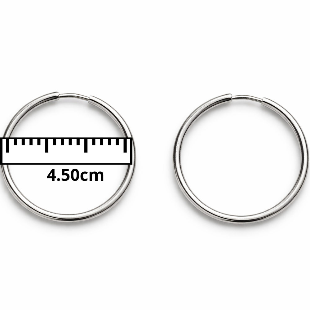 ARGOLA EM PRATA 925 - 4.50CM