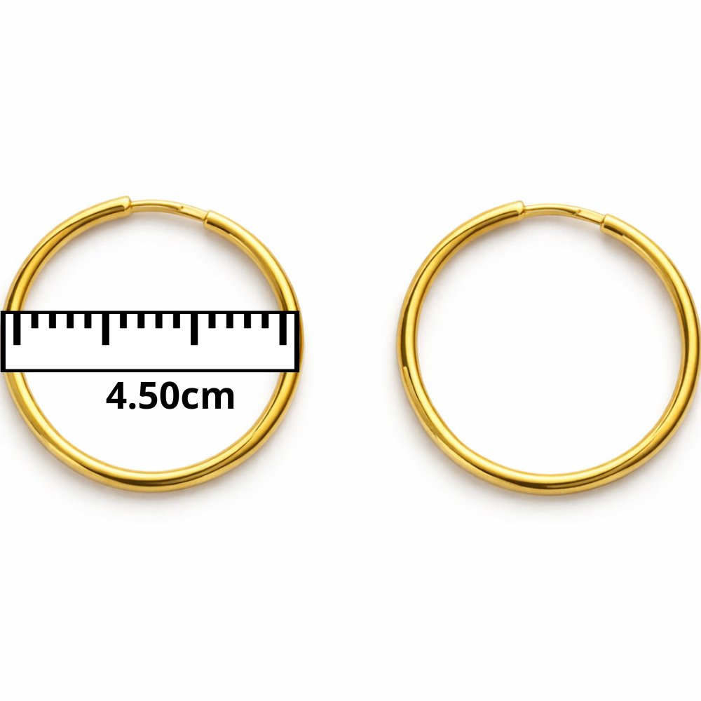 ARGOLA EM PRATA 925 - 4.5CM