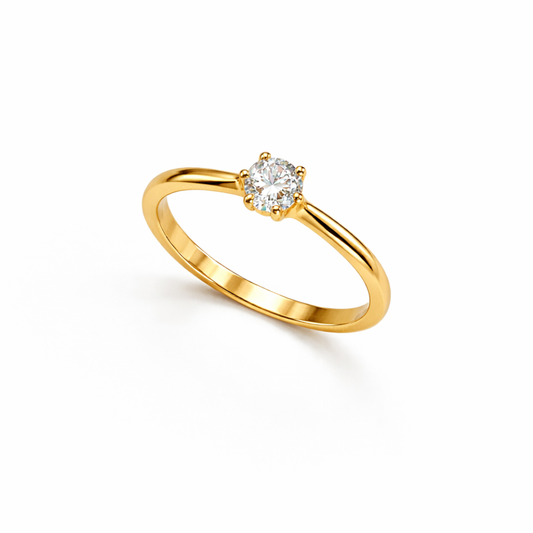 ANEL EM OURO 9K ( 375% ) COM ZIRCONIAS