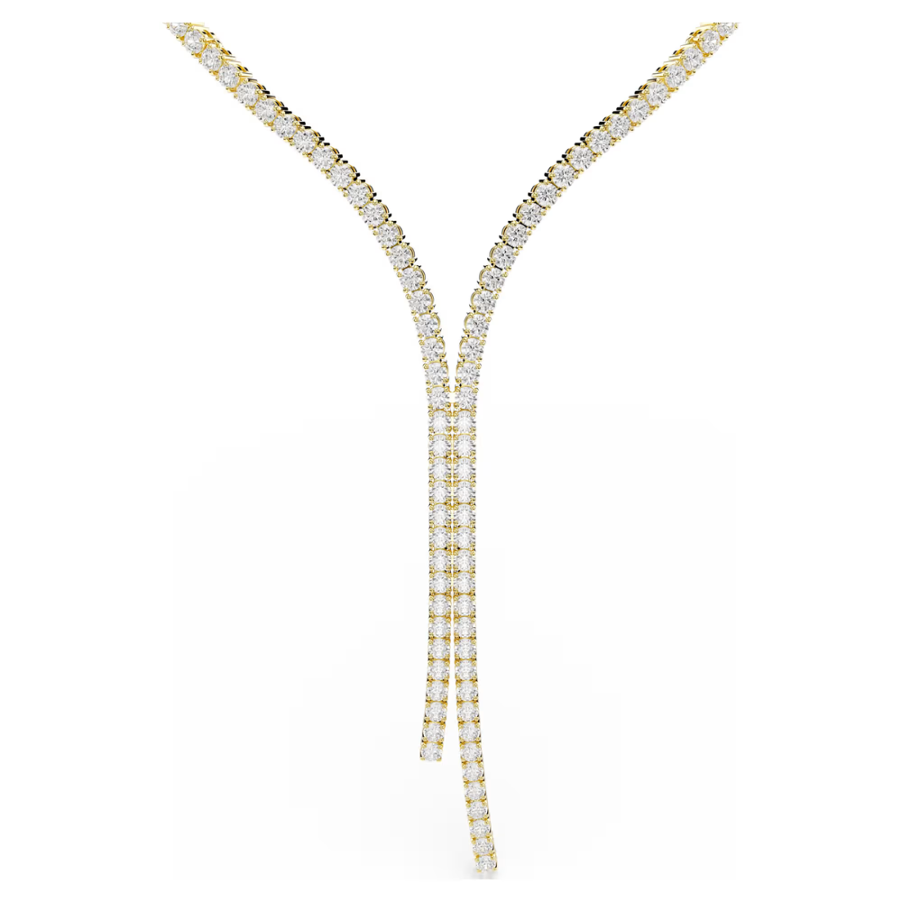Colar Swarovski Y Matrix Lapidação redonda, Branco, Acabamento em ouro de 18 quilates