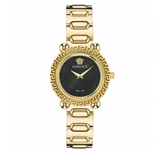 RELÓGIO VERSACE DOURADO GRECA TWIST MST PRETO