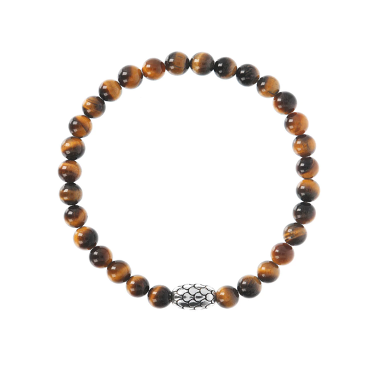 ALBERTO M. PULSEIRA PEDRAS OLHO TIGRE EM PRATA 925%