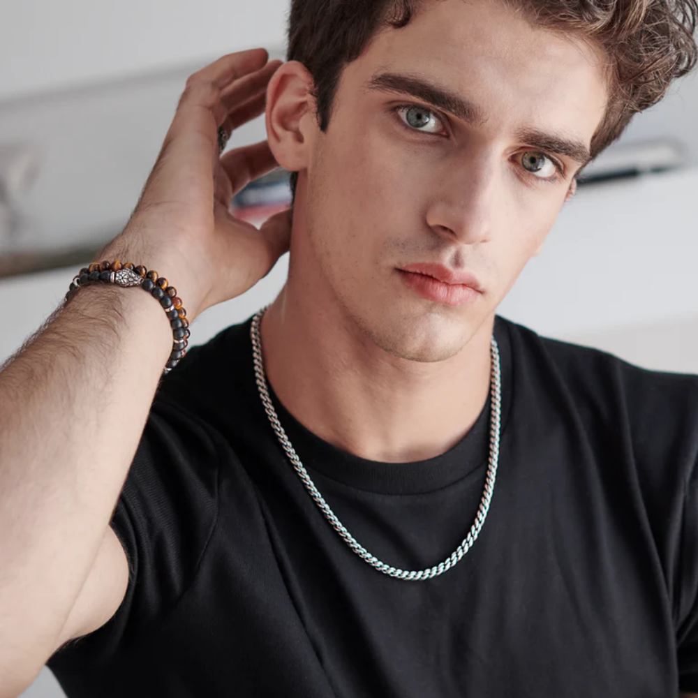 COLAR ALBERT M EM PRATA 925 MALHA TORCIDA