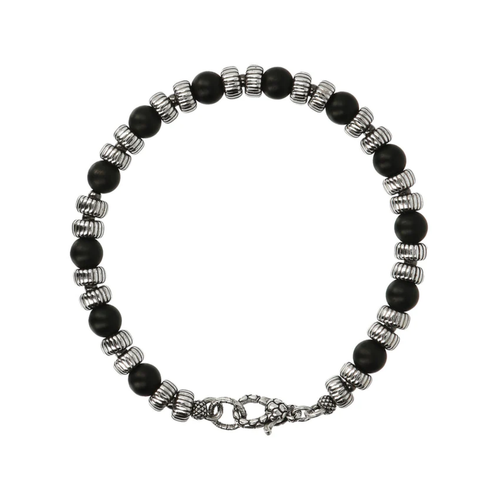 PULSEIRA ALBERT.M EM PRATA 925 COM PEDRAS ONIX