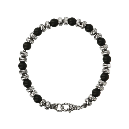 PULSEIRA ALBERT.M EM PRATA 925 COM PEDRAS ONIX