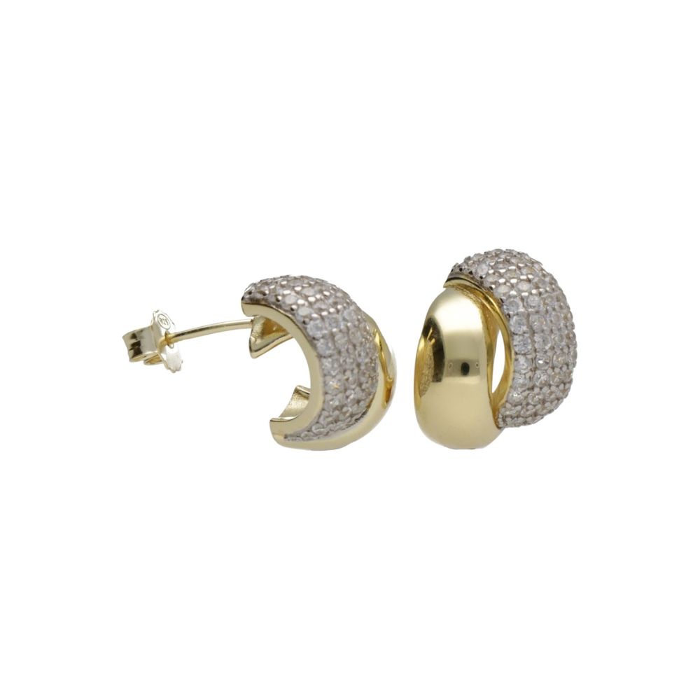 BRINCOS EM PRATA DOURADA 925% COM ZIRCONIAS