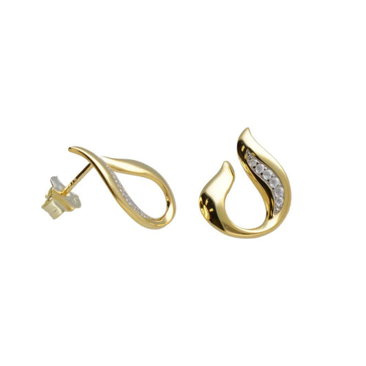 BRINCOS EM PRATA DOURADA 925% COM ZIRCONIAS