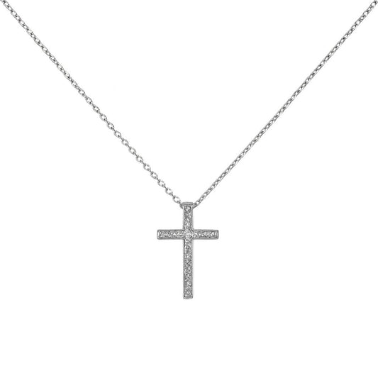 COLAR EM PRATA 925 COM ZIRCONIAS CRUZ