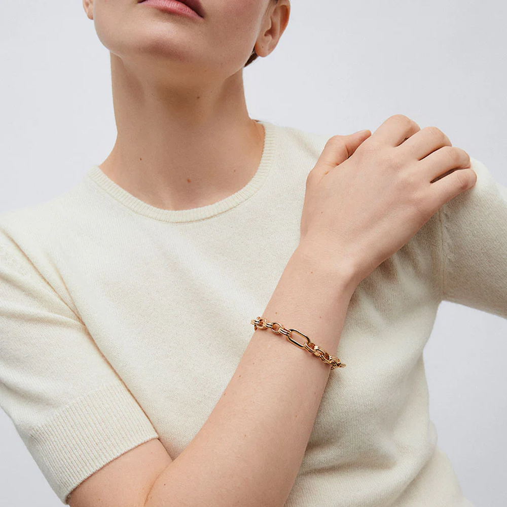 PULSEIRA VIDAL & VIDAL EM BRONZE COM BANHO DE OURO 18K