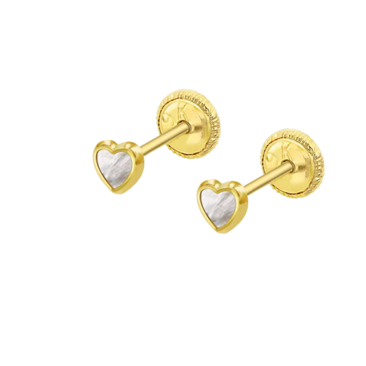 BRINCOS EM OURO 9K COM MADREPEROLA