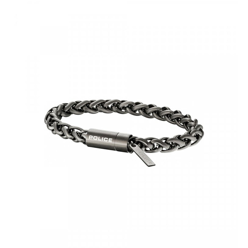 PULSEIRA POLICE EM AÇO MALHA PRETA