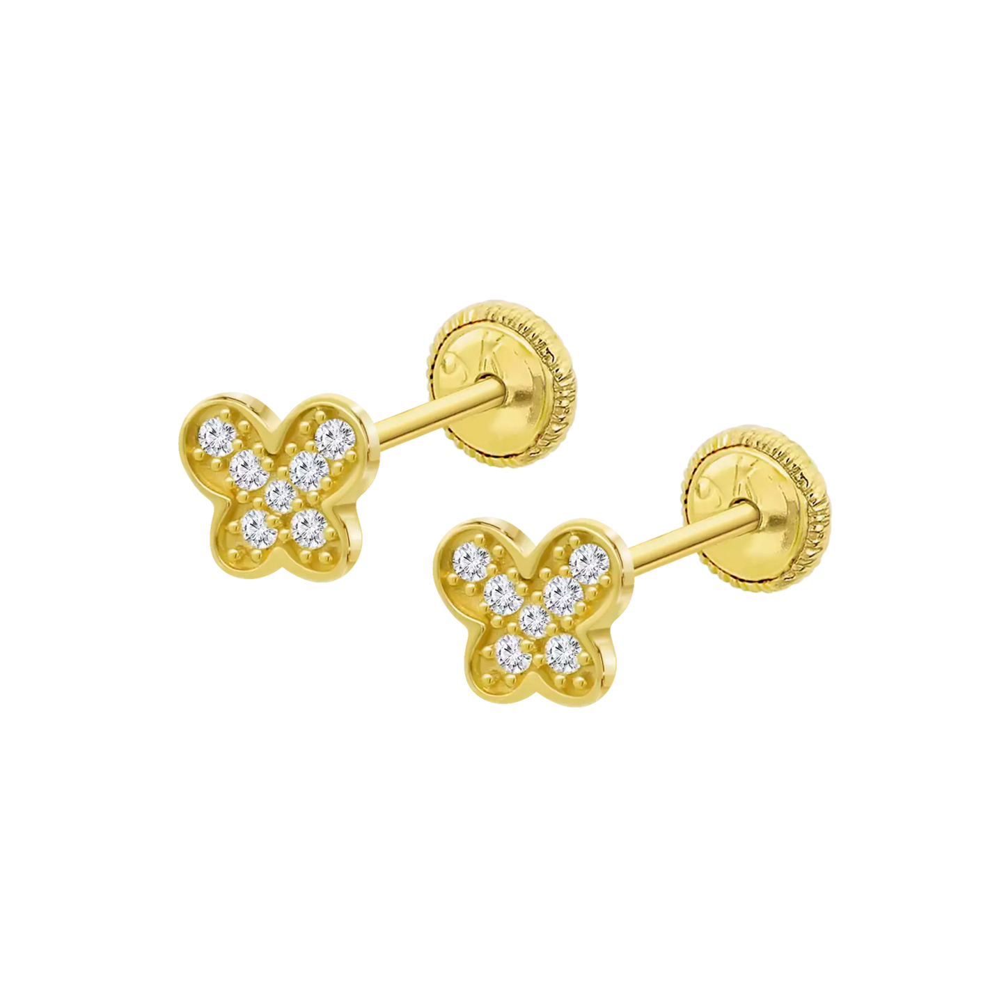 BRINCOS EM OURO 9K 375% C/ ZIRCONIAS