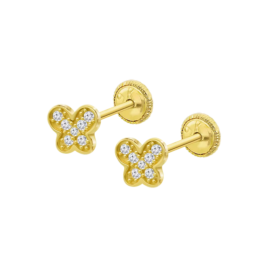 BRINCOS EM OURO 9K 375% C/ ZIRCONIAS