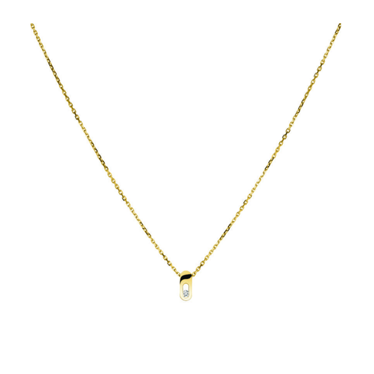 COLAR DE MULHER PEQUIGNET EM OURO 18K COM DIAMANTE 2MM DE DIÂMETRO E 0.031CT