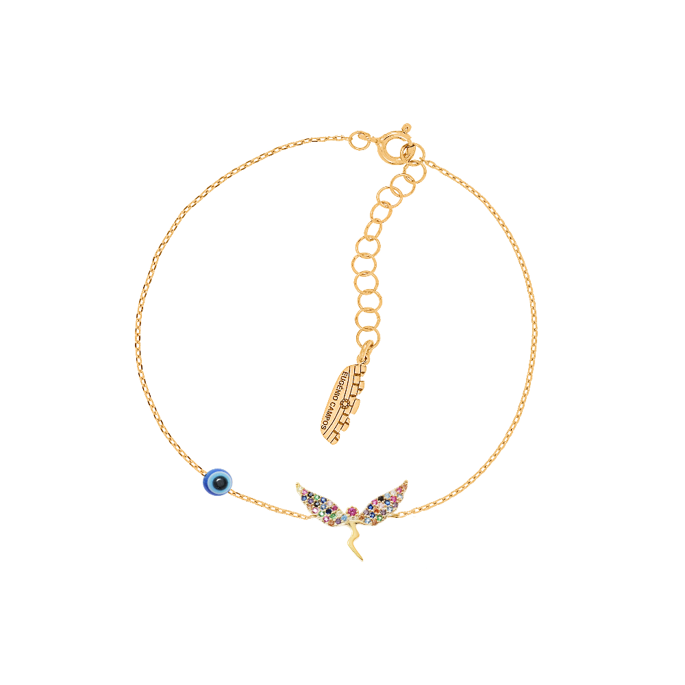 PULSEIRA MULHER EUGÉNIO CAMPOS COLECÇÃO MY SWEET AMGEL EM PRATA DOURADA ANJO BR JÓIA SOLIDÁRIA