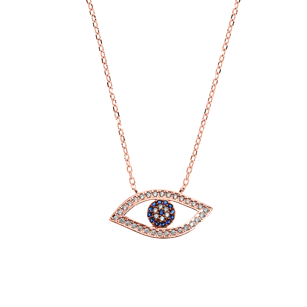 COLAR EUGÉNIO CAMPOS BLUE MYSTIC EYE ROSA EM PRATA