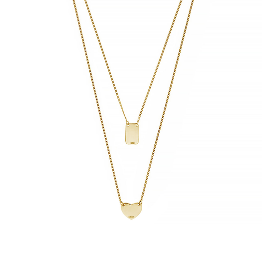 FIO ESCAPULÁRIO EUGÉNIO CAMPO EM PRATA 925% DOURADA CORAÇÃO