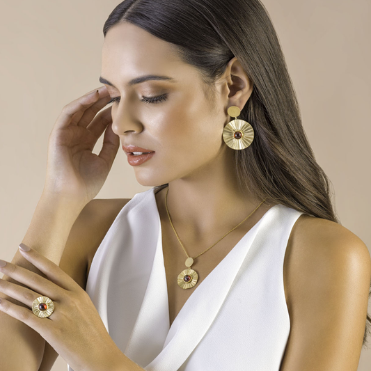 BRINCOS EUGÉNIO CAMPOS EM PRATA 925% DOURADA