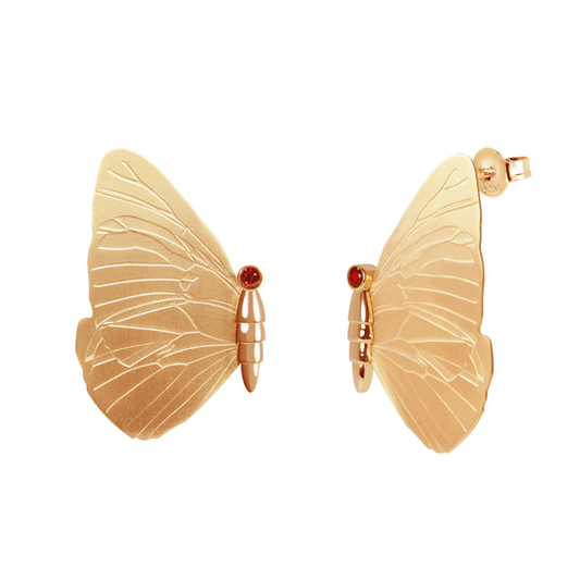 Brincos Eugénio Campos Butterfly em Prata 925 Dourada com Zircónias