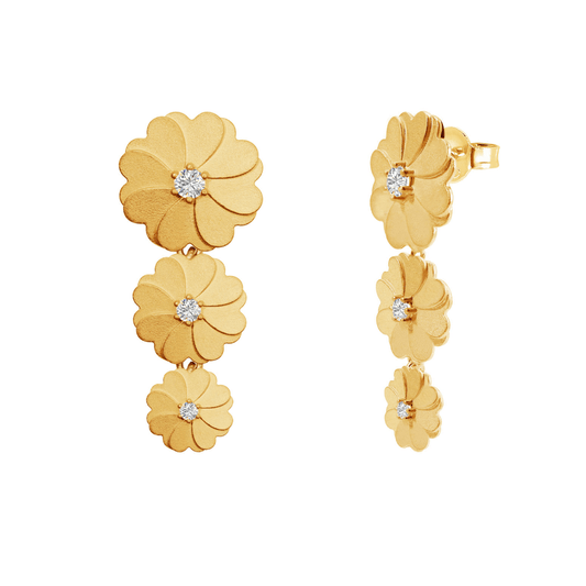 Brincos Eugénio Campos Unconditional Love em Prata 925 Dourada com Zircónias