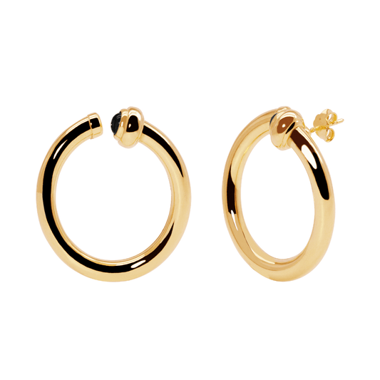 BRINCOS Eugénio Campos EMPIRE EM PRATA COM ZIRCÓNIA PRETA