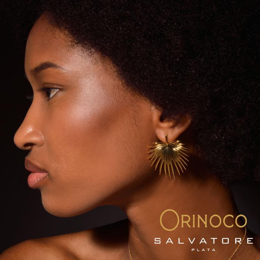 BRINCOS SALVATORE EM PRATA 925% DOURADA