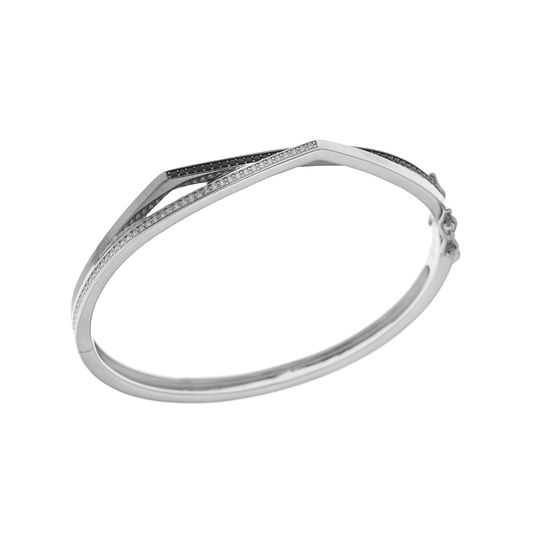 PULSEIRA SALVATORE ESCRAVA DUPLA EM PRATA 925% C/ ZIRCÓNIAS