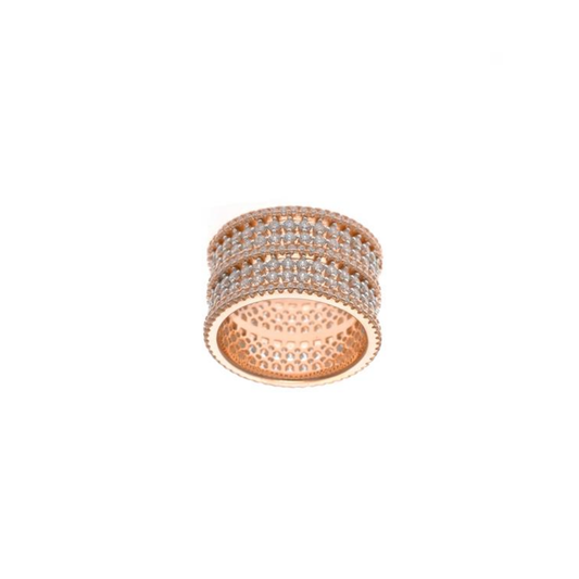 ANEL SALVATORE EM PRATA 925% ROSE GOLD C/ ZIRCÓNIAS