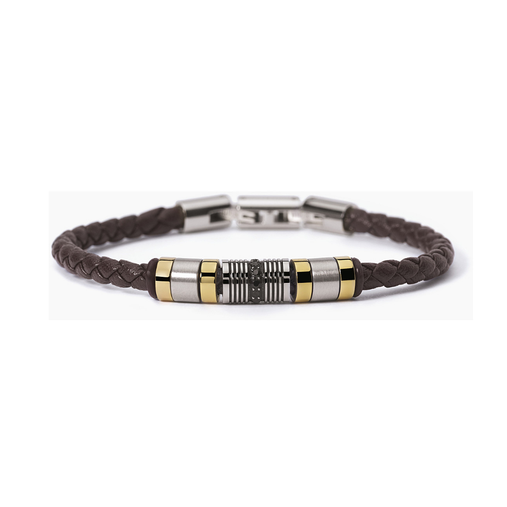 PULSEIRA 2JEWELS EM AÇO E PELE