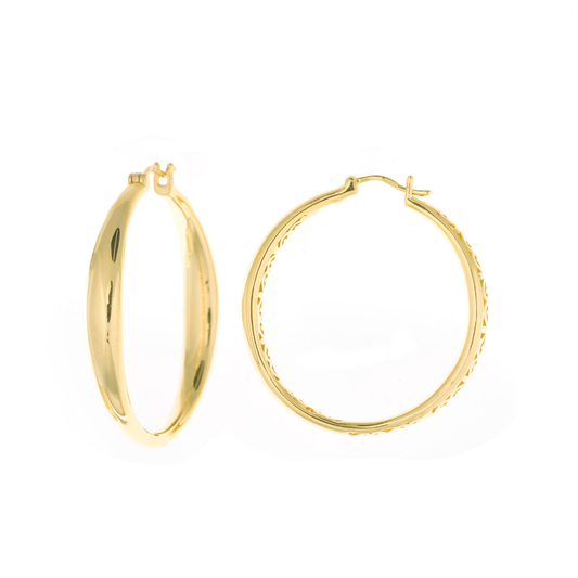 BRINCOS SALVATORE PRATA925 DOURADA ARO POLIDO BRILHANTE 12.95 GR