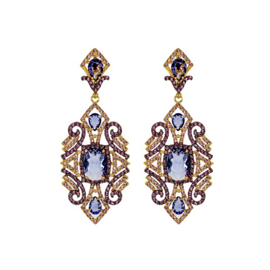 BRINCOS EM PRATA 925 C/CRISTAIS SWAROVSKI 16.7GR 40083 PT