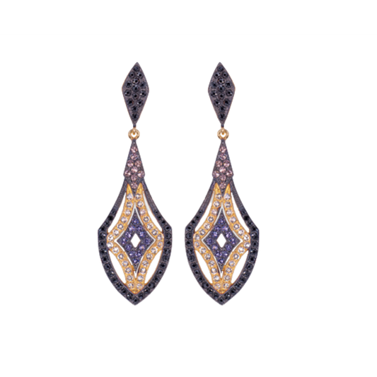 Brincos Maximo Betro em Prata c/ Cristais Swarovski