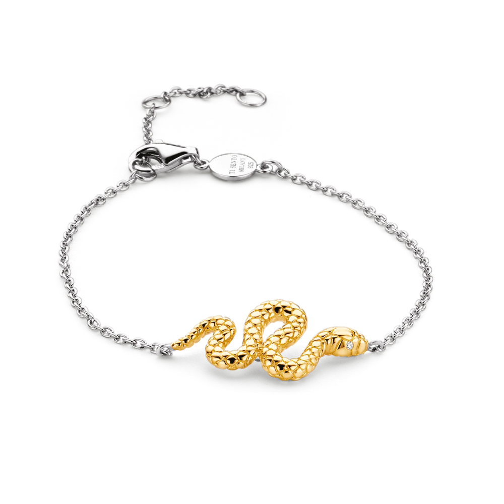 PULSEIRA TI SENTO EM PRATA 925% SERPENTE ( 3.82 GR)