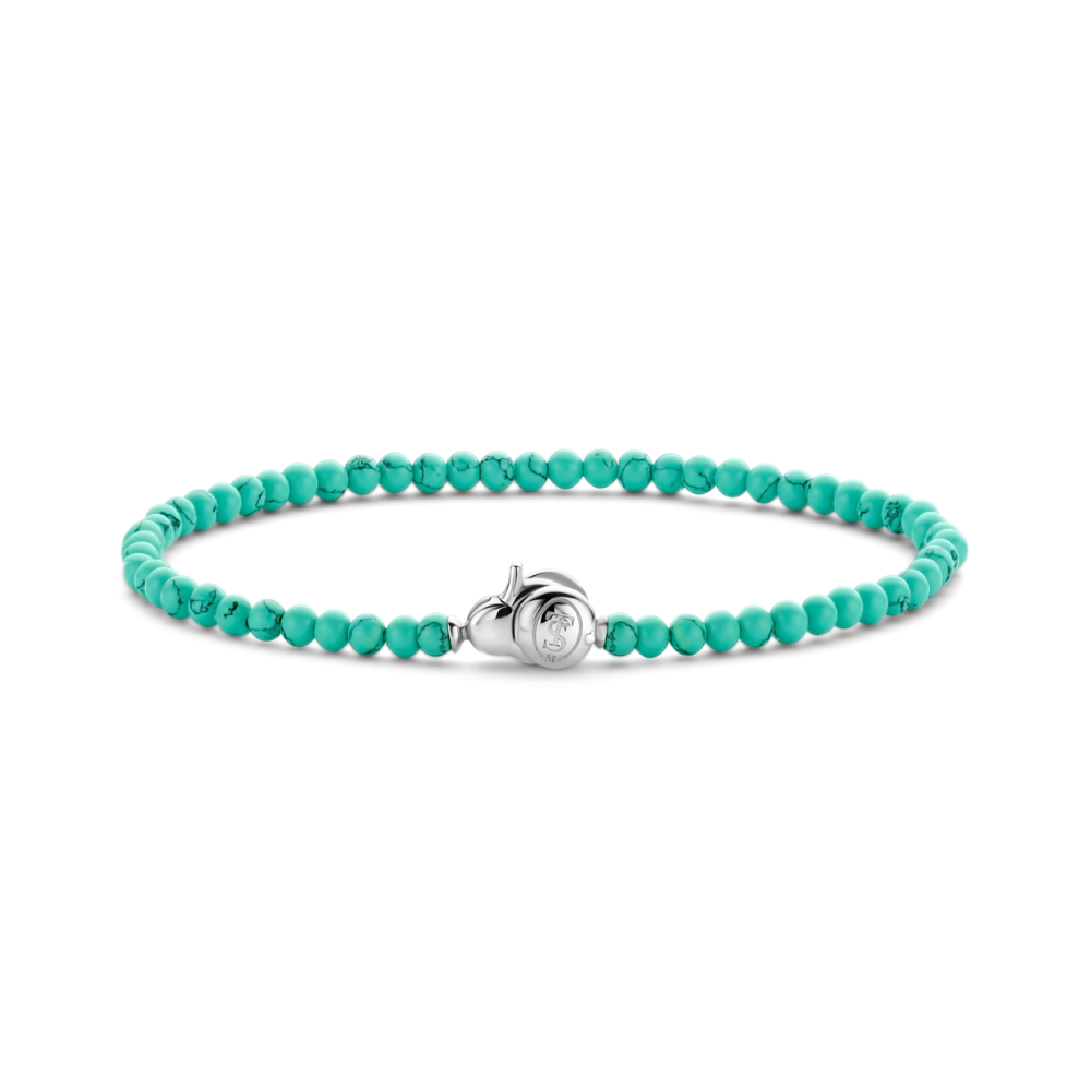 PULSEIRA TI SENTO EM PRATA 925% PRATEADA C/ PEDRAS SINTÉTICAS - TURQUESAS (1.57 GR)