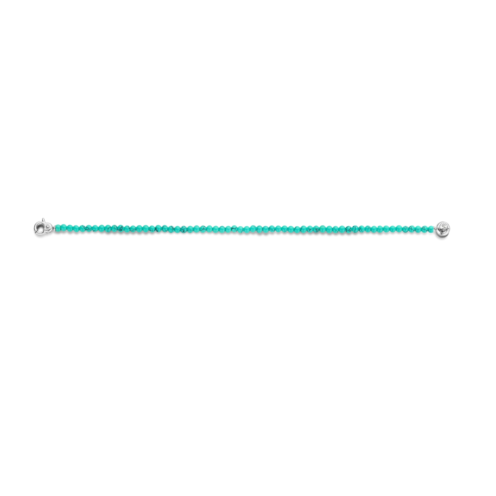 PULSEIRA TI SENTO EM PRATA 925% PRATEADA C/ PEDRAS SINTÉTICAS - TURQUESAS (1.57 GR)