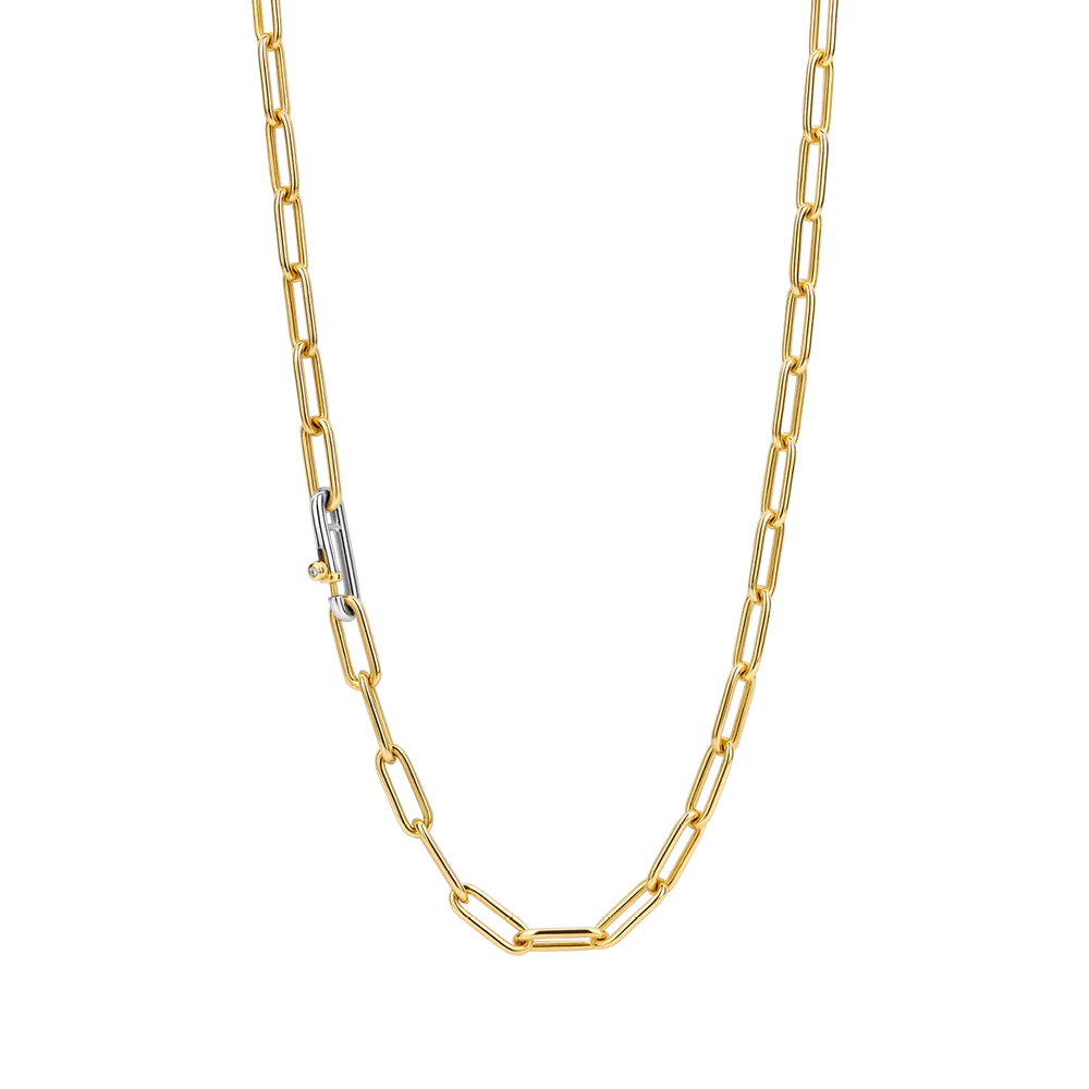 COLAR TI SENTO EM PRATA 925% PLAQUEADO A OURO 3 MICROS 18K