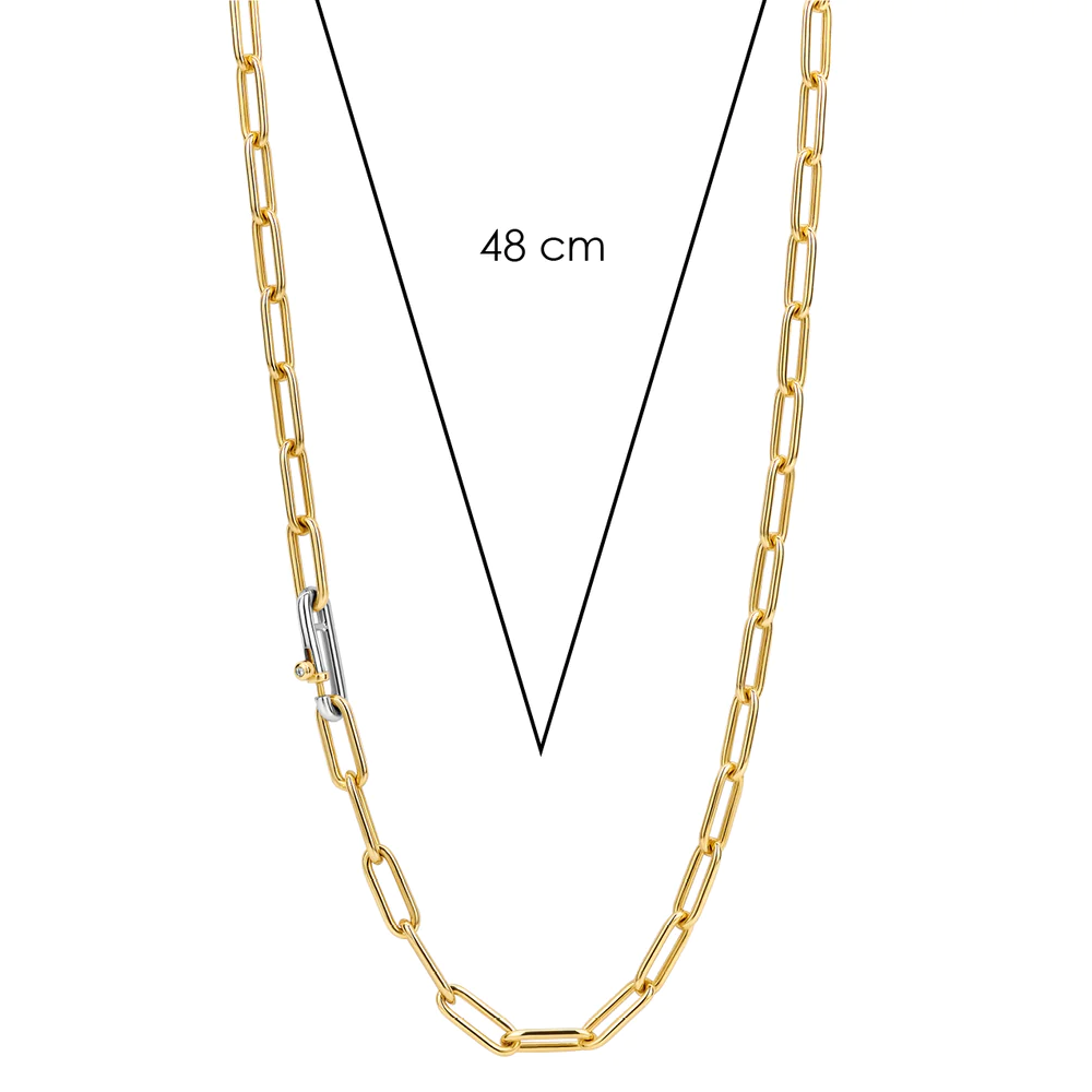 COLAR TI SENTO EM PRATA 925% PLAQUEADO A OURO 3 MICROS 18K