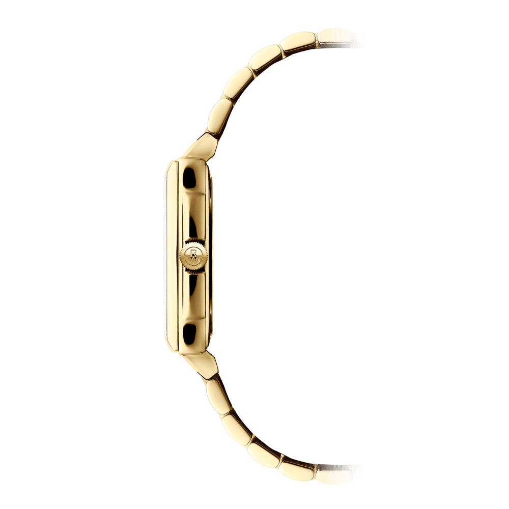 RELÓGIO RAYMOND WEIL TOCCATA DOURADO C/ MOSTRADOR MADREPÉROLA E DIAMANTES