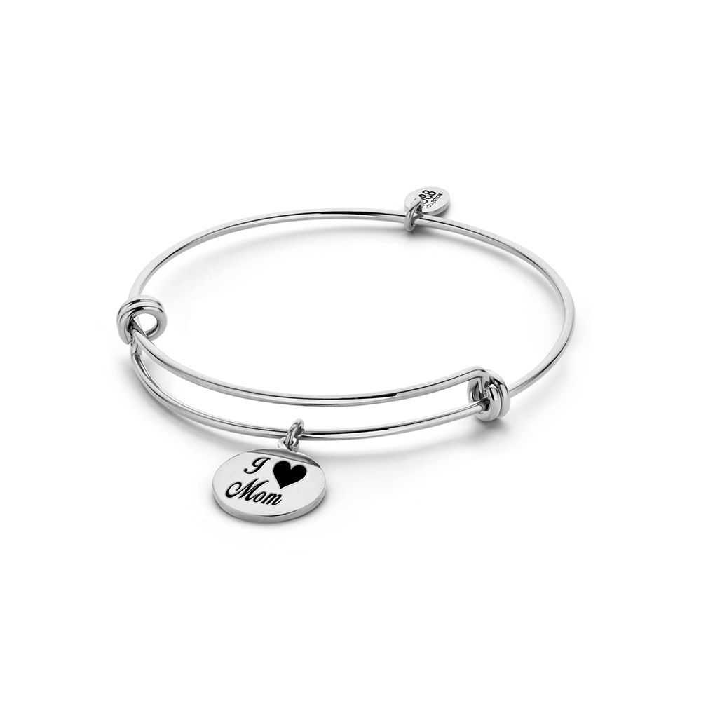 Pulseira Mulher Co88 I Love Mom Prateada