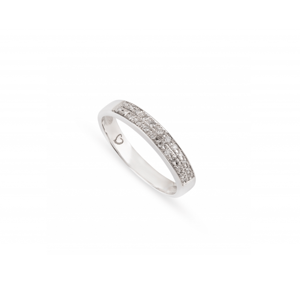 Anel Romantis em Ouro Branco 19,2k com Diamantes 0.12 VS/H