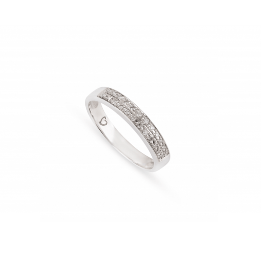 Anel Romantis em Ouro Branco 19,2k com Diamantes 0.12 VS/H